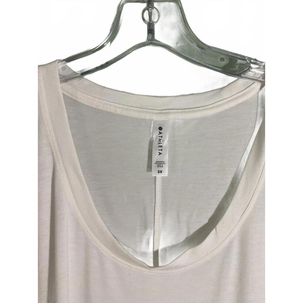 Athleta White Oversized Cropped Sleeveless T Shirt Size 3X - Picture 2 of 7